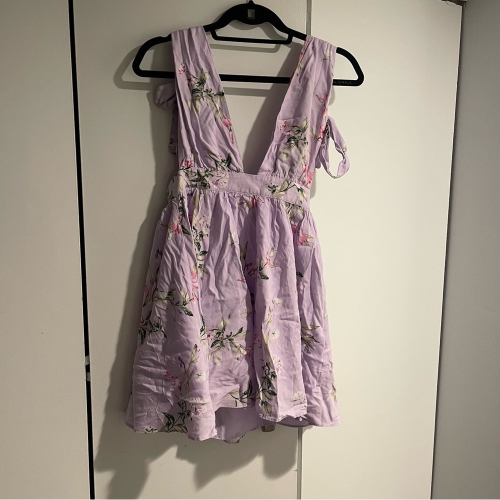 Forever 21 Purple Floral Dress Mini Size small NWT